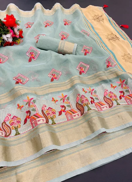 Radhika By Jr Heavy Lilan Cotton Silk With Embrodery Work Saree Online Wholesale